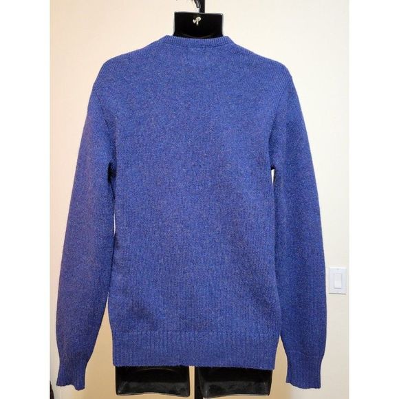VTG ROBERT BRUCE MEN'S BLUE SWEATER 100% WOOL MADE IN USA SIZE L #893 - Picture 2 of 6